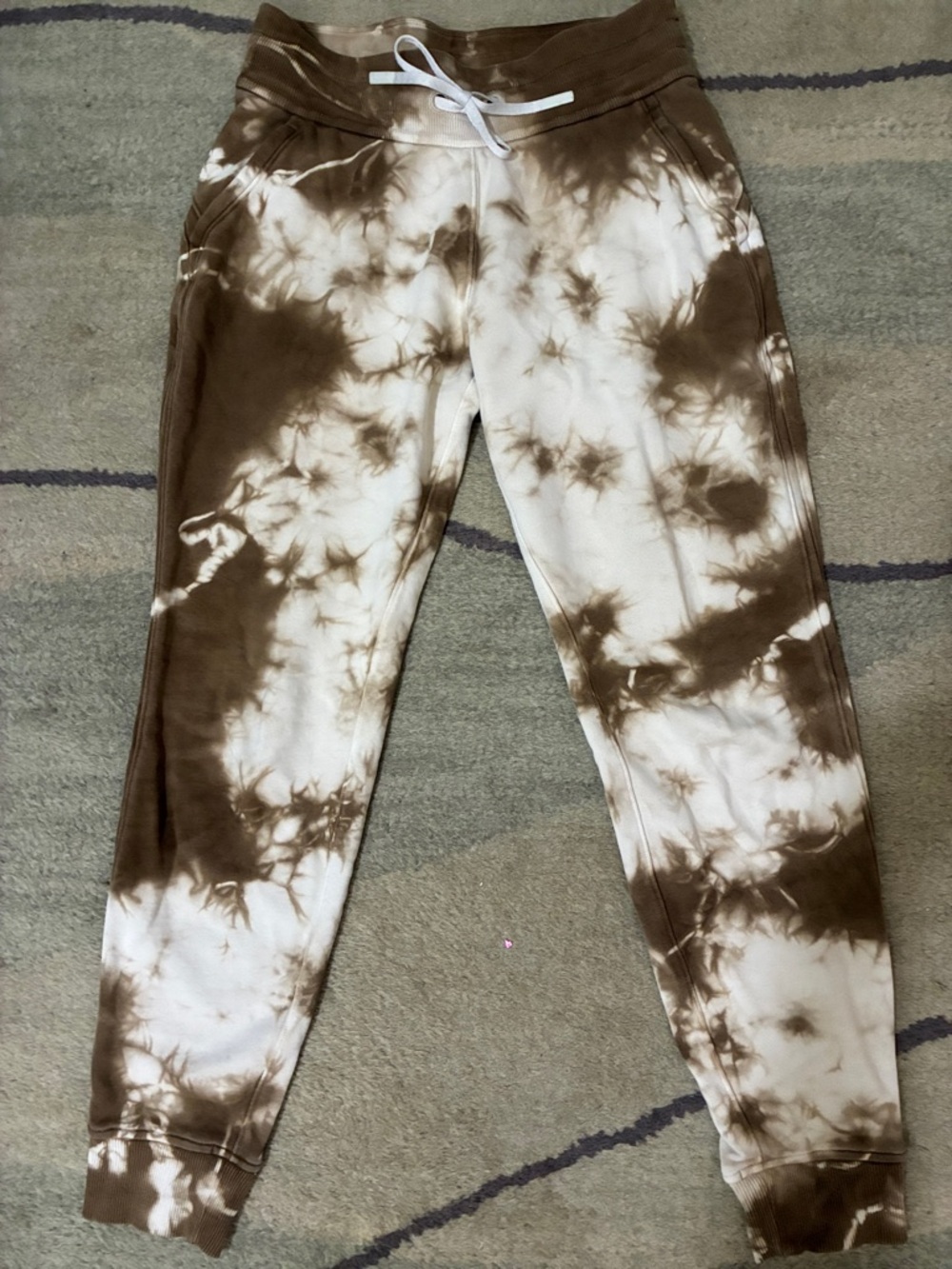 lululemon athletica Brown & White Tie-Dye Jogger Pants